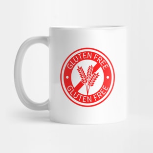 Red circle gluten free logo Mug